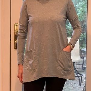 The Comfiest Heather Gray Flowy Long Sleeve Shirt